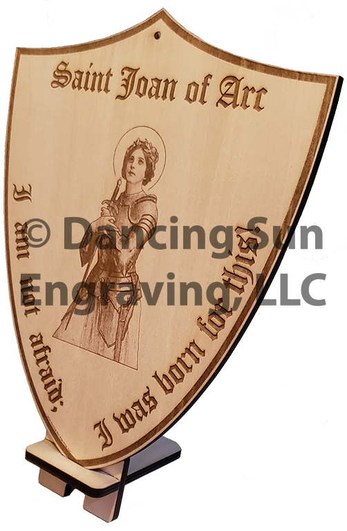 Saint Joan of Arc Shield & Stand – Large