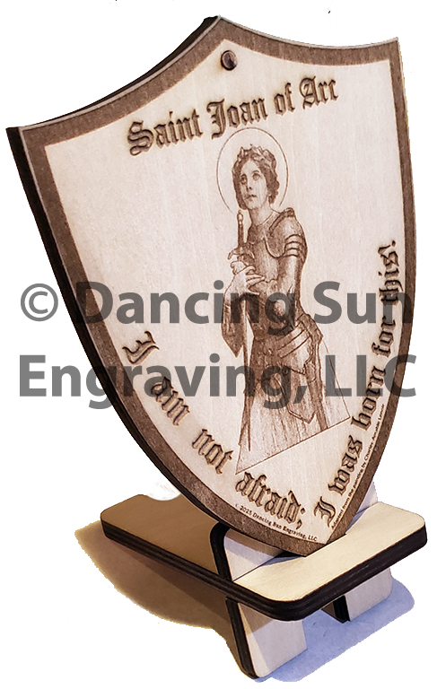 Saint Joan of Arc Shield & Stand – Small