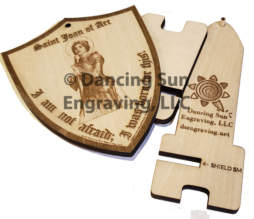 Saint Joan of Arc Shield & Stand – Small